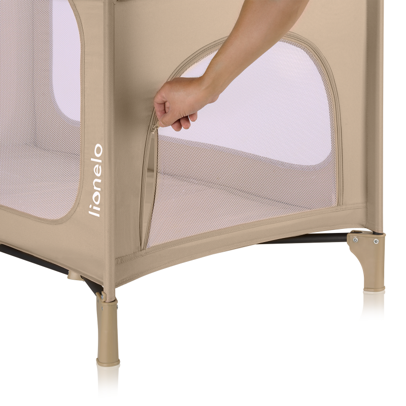 Lionelo Jasmin Easy Fold Beige Sand — Cestovná postieľka