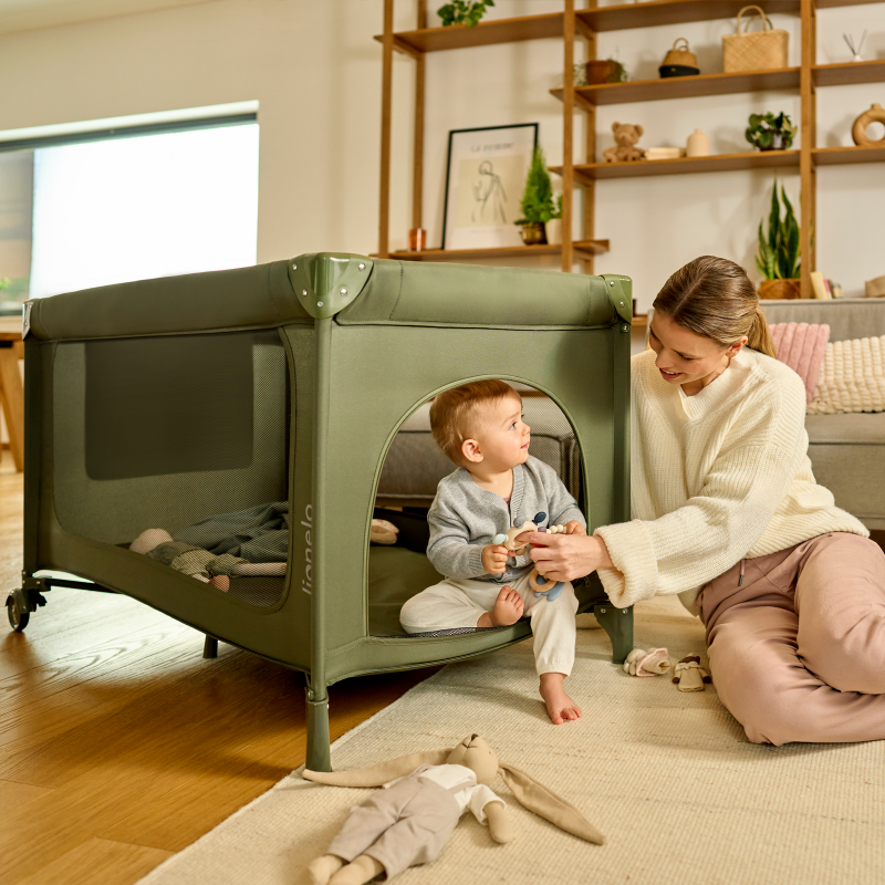 Lionelo Jasmin Easy Fold Beige Sand — łóżeczko turystyczne