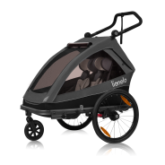 Lionelo Cama Grey Graphite — príves na bicykel s funkciou kočíka