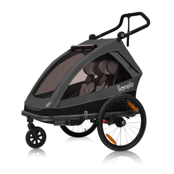 Lionelo Cama Grey Graphite — príves na bicykel s funkciou kočíka