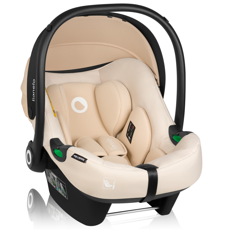 lionelo Astrid i-Size Set Beige Sand — Fotelik samochodowy z bazą ISOFIX