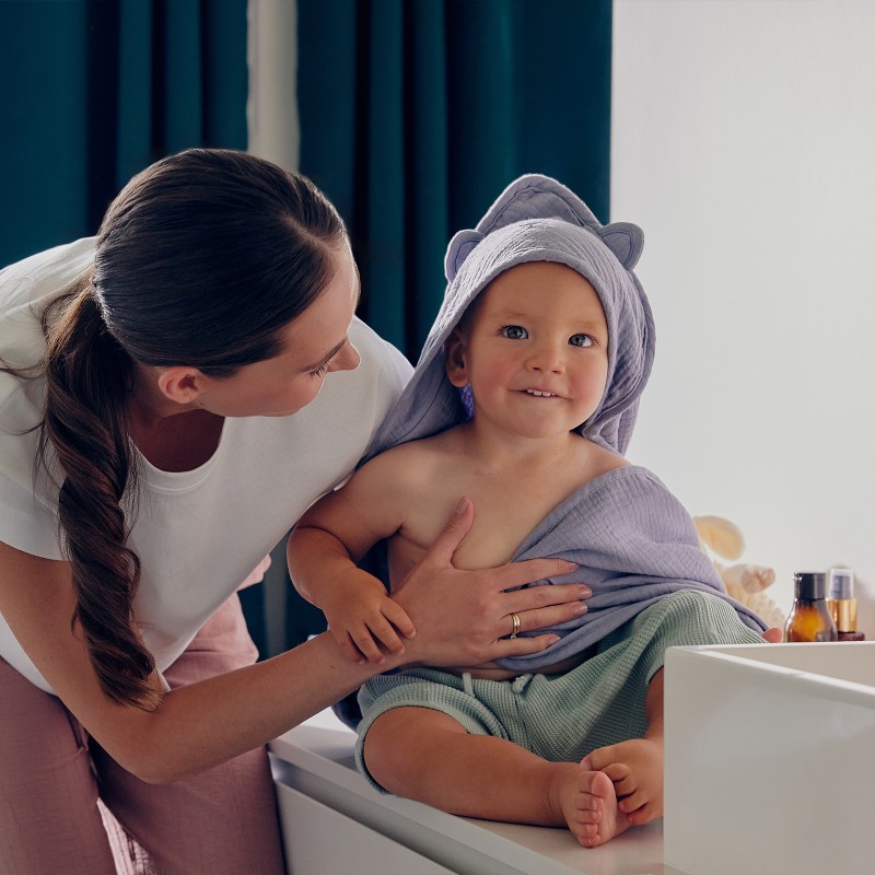 lionelo Muslin Hooded Towel Beige Cappuccino — Osuška s kapucňou