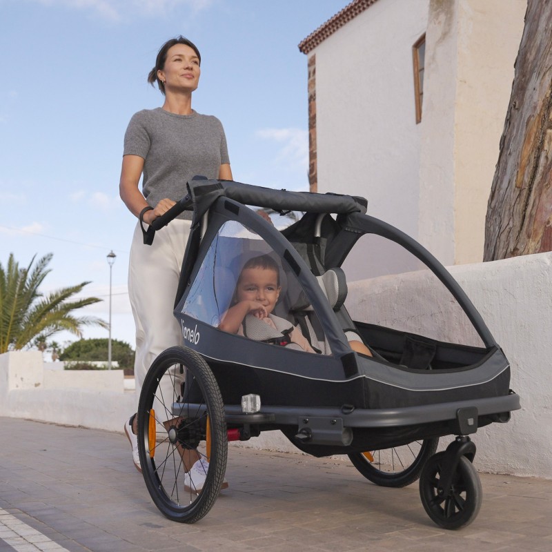 Lionelo Cama Grey Graphite — príves na bicykel s funkciou kočíka