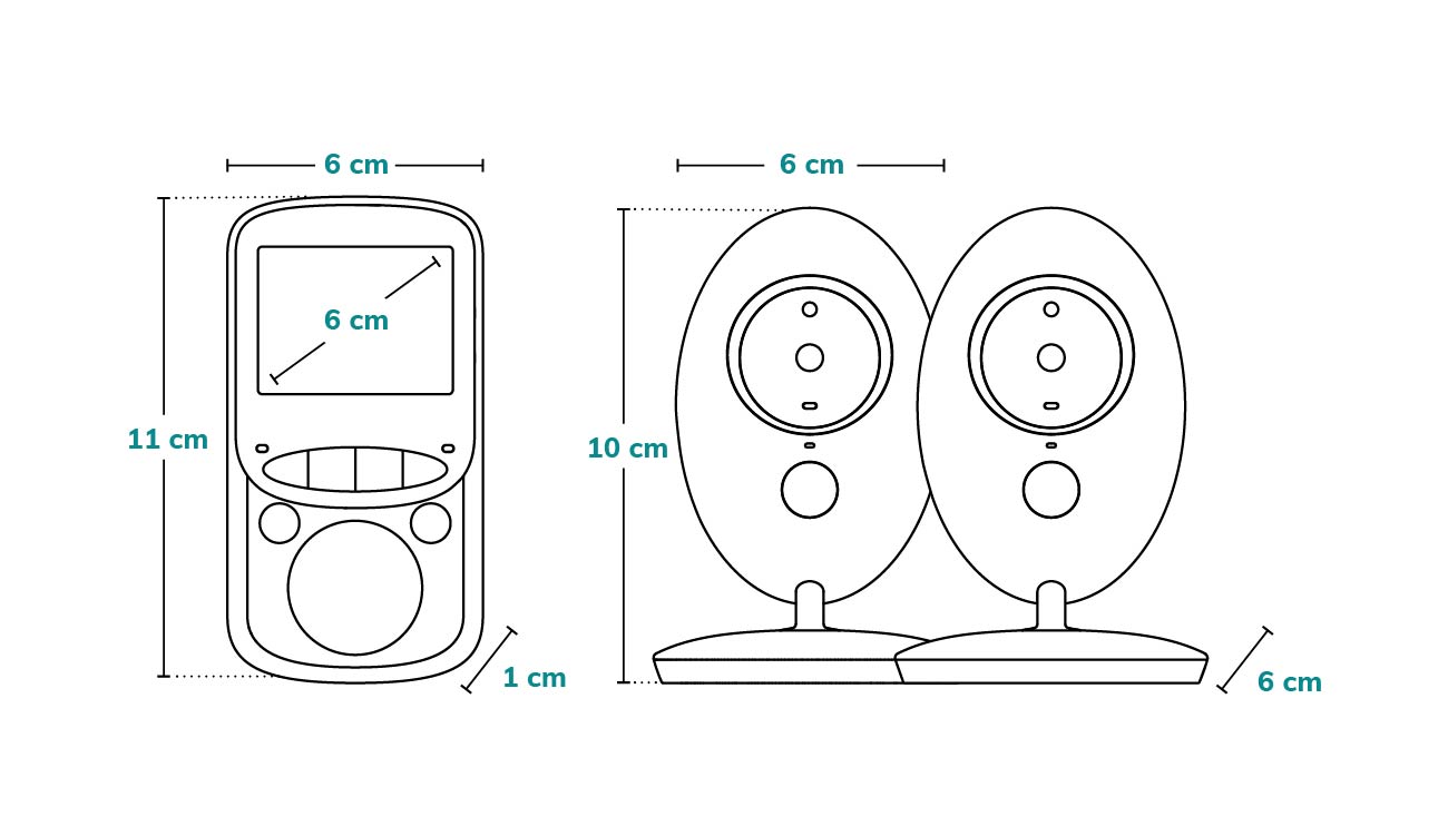 Niania elektroniczna Lionelo Babyline 5.1 - wymiary